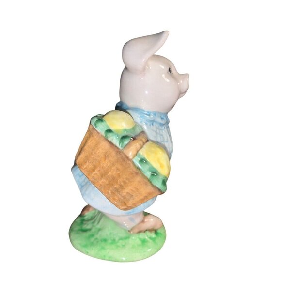 Beatrix Potter Little Pig Robinson Beswick England Blue Checked Dress & Pants - Picture 4 of 6